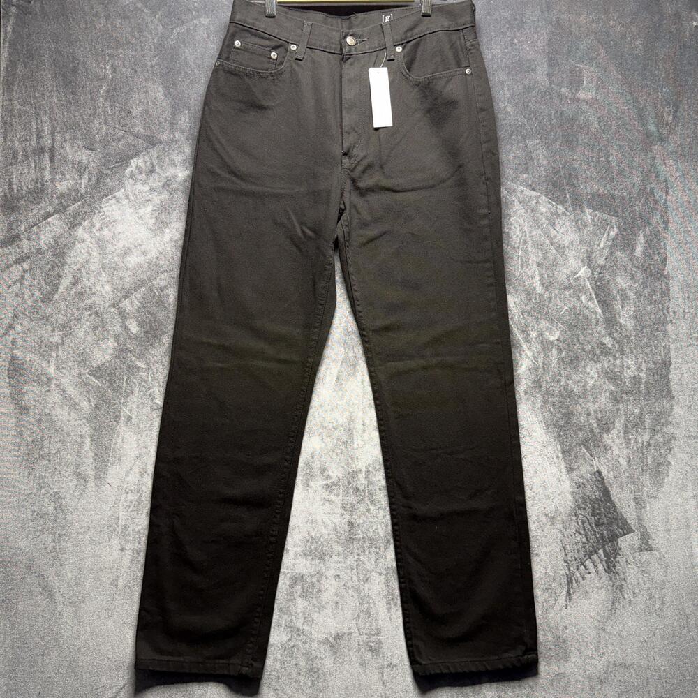 George Jeans Mens 30x32 Black Relaxed Straight Denim Workwear Casual